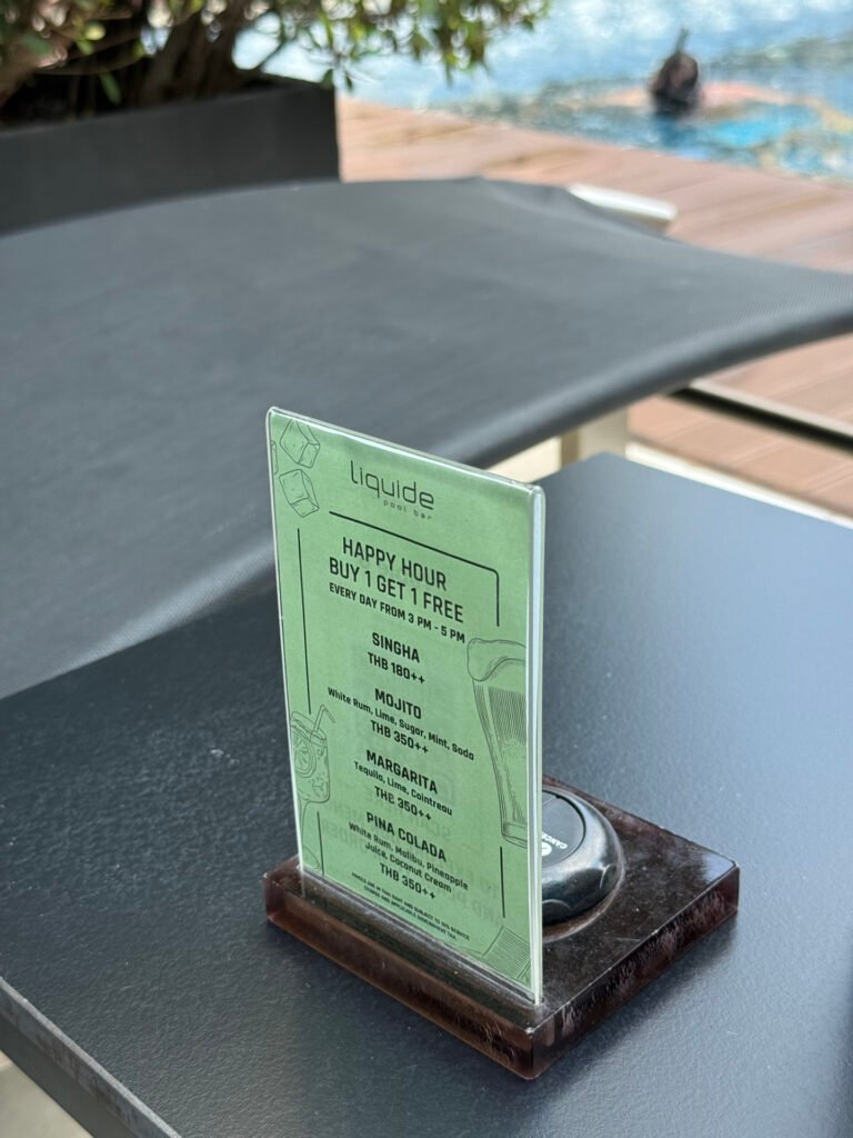 Liquide Pool Bar Happy Hour Buy 1 Get 1 Free Menu